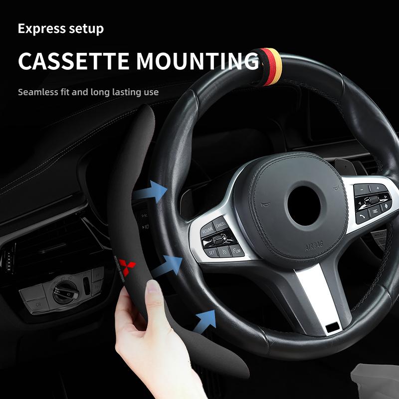 Car Anti Slip Decoration Leather Steering Wheel Covers Interior Accessories For Mitsubishi Outlander Lancer Eclipse Mirage