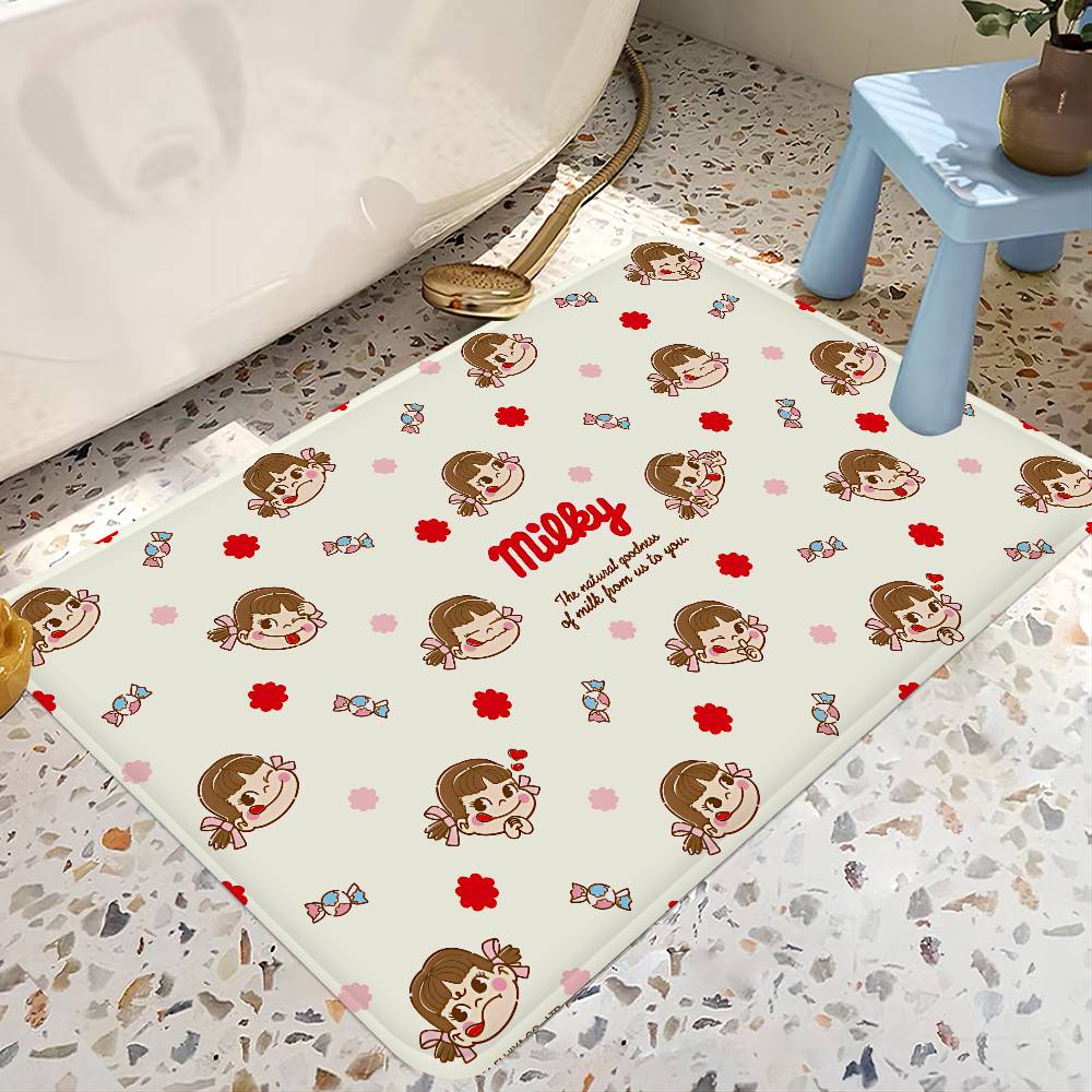 CUTE M-Milky P-Peko-chan Kitchen Mat Nordic Style Bedroom Living Room Doormat Home Balcony Anti-Slip Welcome Rug