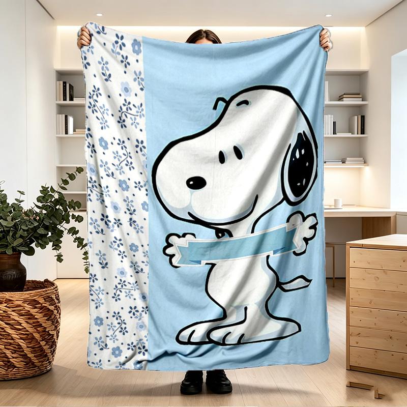 Snoopy Print Blanket - Soft & Comfortable, for Bedroom, Travel, Sofa, Home Decoration - Birthday Christmas Gift for Friend