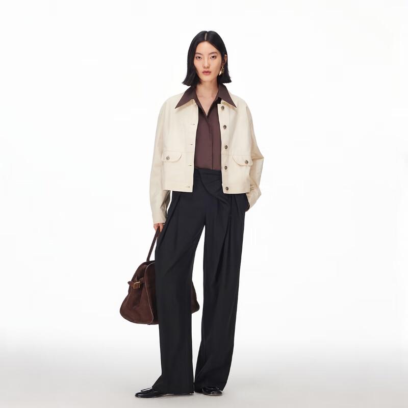 VEROMODA Women's Bowknot Pleated Wide-Leg Pants with Detachable Belt