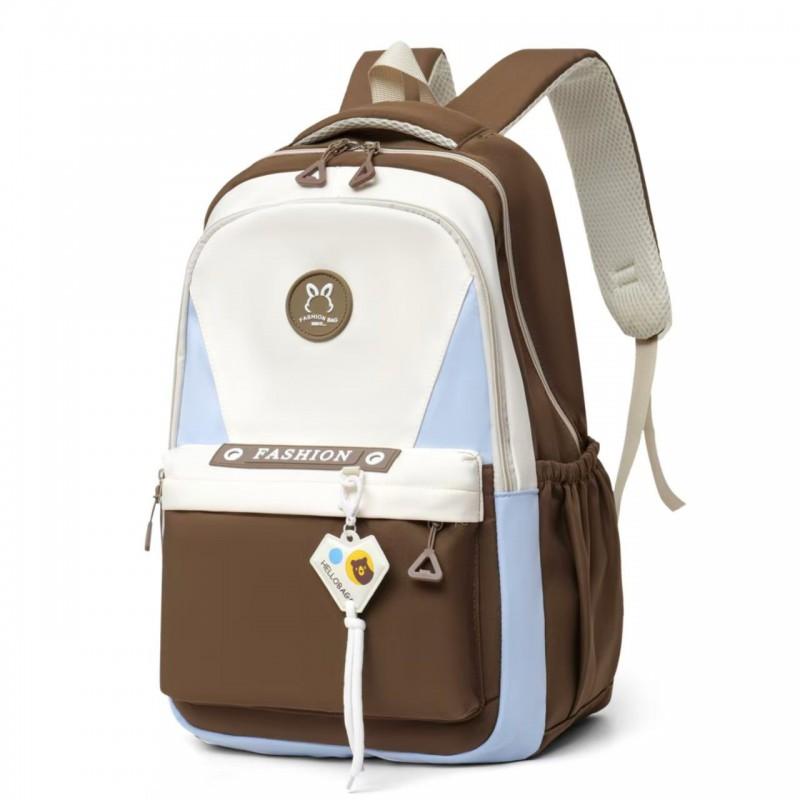 Large Capacity School Backpack Teenagers Unisex Campus Style Nylon Dual Compartment 15-inch Laptop Compatible