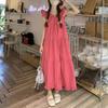 Sweet Flying Sleeve Dress for Women New Spring Fresh Loose Design Round Neck Long Skirt Chic