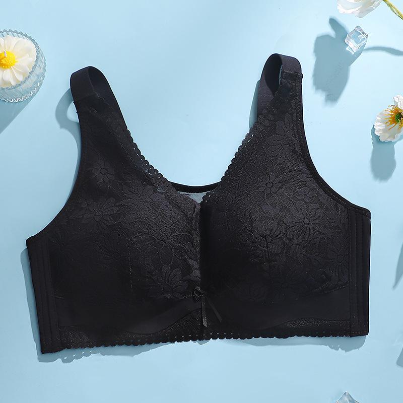 Large Size Bra for Women Without Steel Rims Thin Bra for Women with Lace Double Breasted Anti Sagging Breathable Bra