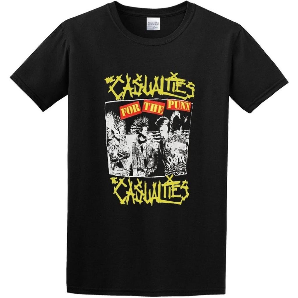 R_yes La Camiseta Gráfica de la Banda Punk The Casualties Top Divertido Camiseta de Manga Corta para unisex Negro