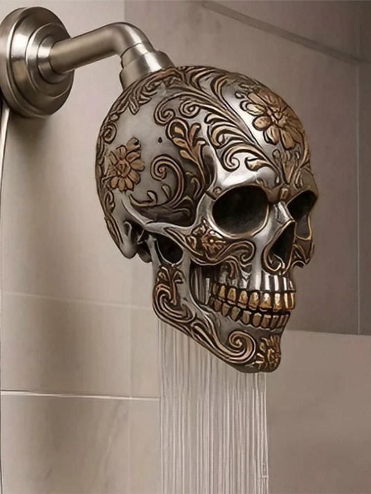 Shower Head Skull Shape Tub Sprayer Replacement Resin Skull Shower Heads for Bathroom Tub Spa Home Apartment Hotel