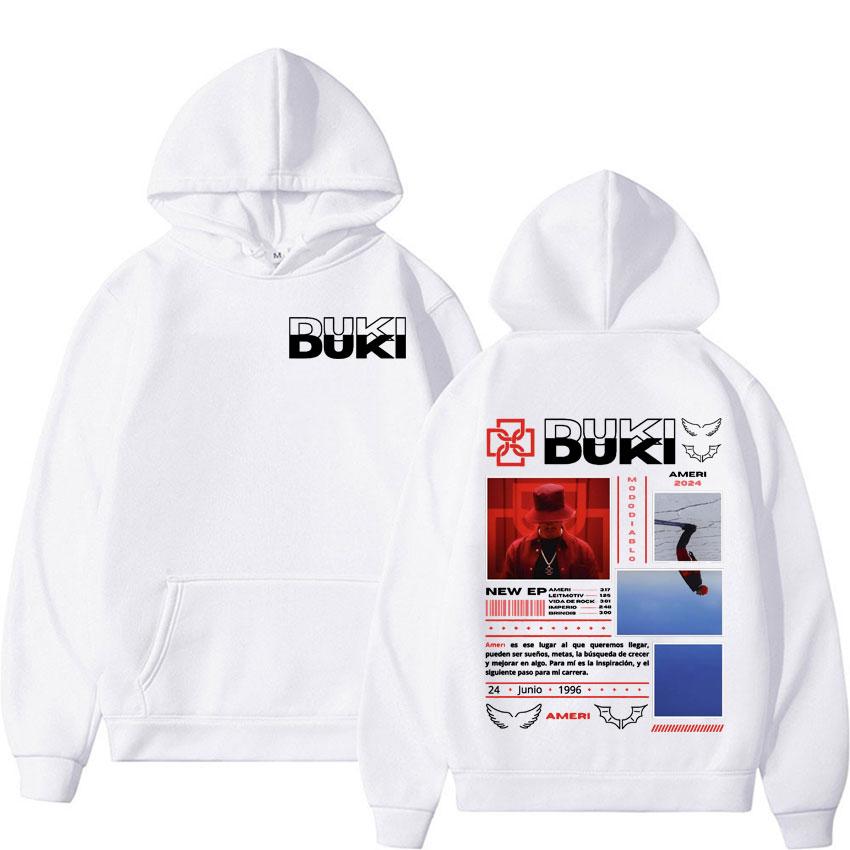 Rapper Duki Ameri 2024 Tour Grafik-Hoodies für Herren Damen Lässige Fleece Hochwertige Sweatshirts Harajuku Hip Hop Punk Pullover