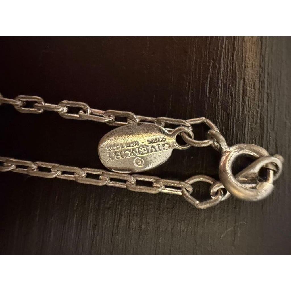 Used GIVENCHY Vintage 4G Logo Necklace Silver Color