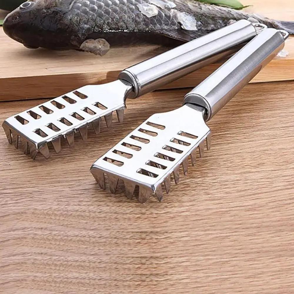 Stainless Steel Fish Scale Remover Rectangular Head Fish Scale Cleaner Seafood Market