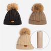 Cable Knit Pure Cashmere Detachable Pom-Pom Beanie OZC001