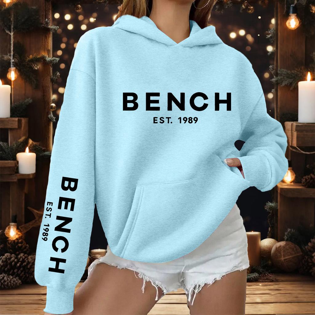 Women's Fashionable Casual Printed Letter Casual Hooded Sweatshirt With Pockets