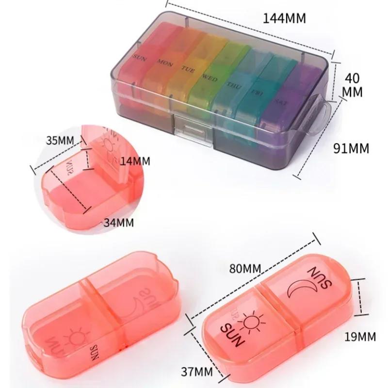 1 Stück Wöchentliche Pillendose Pillenbox 7 Tage Medikamenten Tablettenbox Tragbarer Reise Medikamenten Aufbewahrungsorganizer Geheime Fächer Pillendose