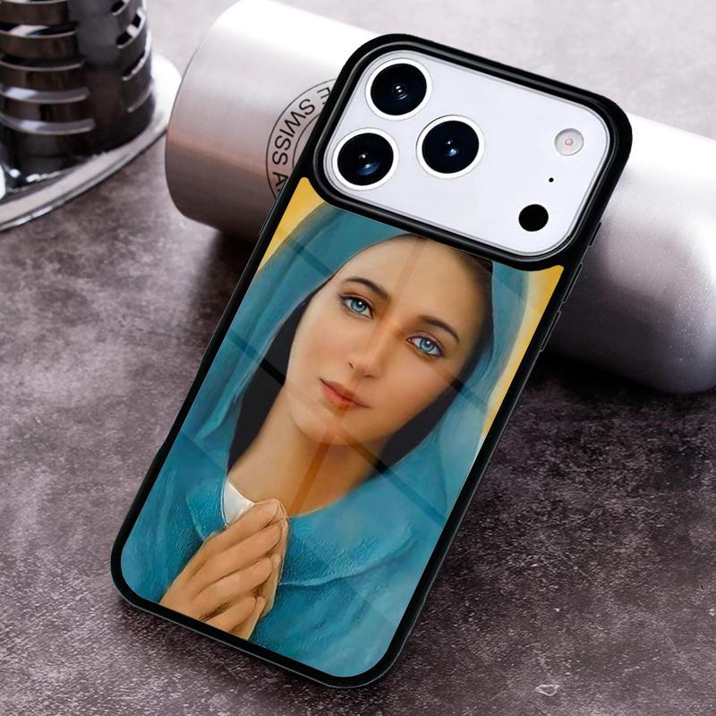 Virgin Mary Phone Case For iPhone 17,16e,15,14,13,12,11,Mini,Pro,MAX soft Silicone Cover