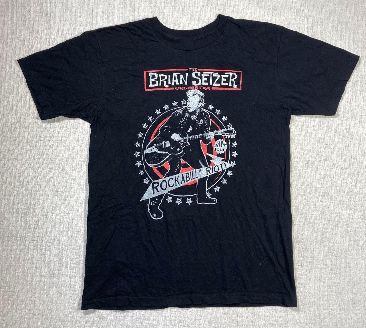 Vtg Brian Setzer Orchestra US 2007 Tour Cotton Black S-5XL Unisex Shirt TU188 S