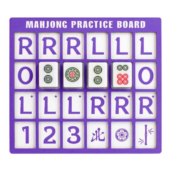 Huaqianguhh Mahjong Practice Board with RLO Charleston Guide & 24 Slots, 3D Printed Solo Trainer, American Strategy Aid for Home Learning Beginners