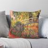 Seerosen und Japanische Brücke Quadratische Kissenhülle Polyester Leinen Samt Kreativer Reißverschluss Dekor Kissen Sofa Sitzkissen Hülle