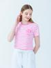 Road Roar Striped League Logo T-Shirt Pink