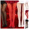 Elastic Sexy Fishnet Stockings Breathable Argyle Tights Pantyhose Funny Heart Mesh Stockings  Girl