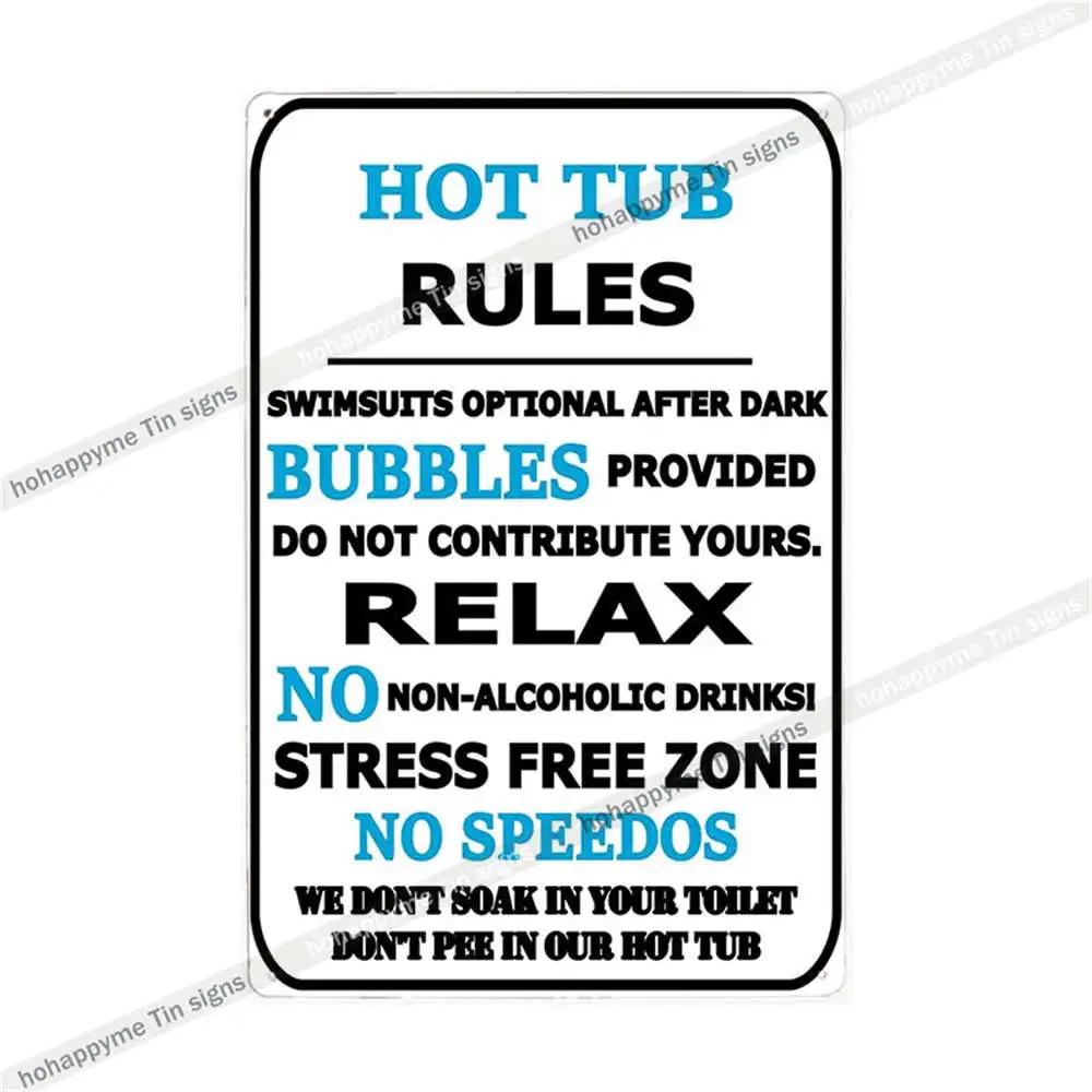 

Funny Hot Tub Welcome Metal Sign (20x30cm) | Vintage | Beach/Bathroom/Bar Decor 20x30cm（7.8x11.8inch）