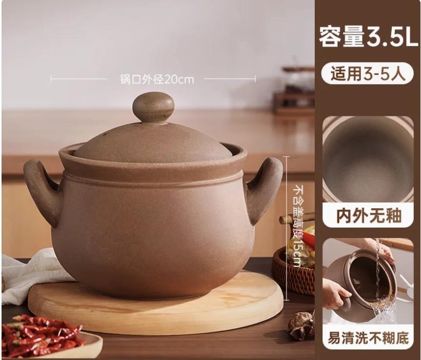 Thicken 5L Clay pots for cooking High temperature Casserole soup cooking pot Porridge cooker Stew pot Ceramic cookware Crock pot