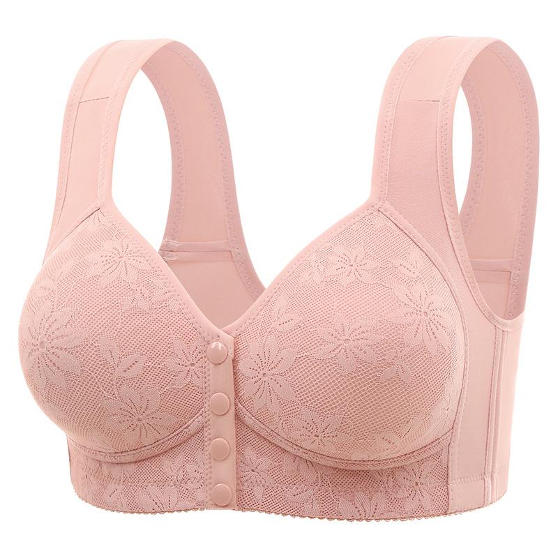 New Front-Closure Plus-Size Maternity Bra Wire-Free Lace Side-Sculpting Backless Nursing Bra Tank Top Style Bra