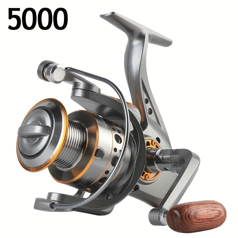 All Metal No Backlash 5.2:1 Gear Ratio Aluminum Alloy Metal Spool Spinning Fishing Reel Suitable for Freshwater and Saltwater Fishing Tackle
