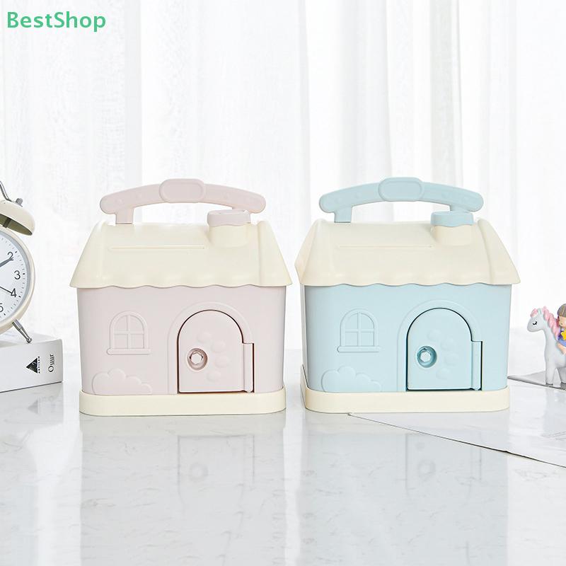 Cartoon Plastic Piggy Bank Little House Shape Children Gift Large Capacity