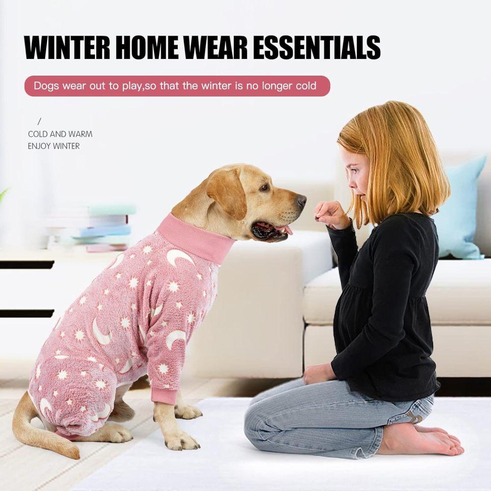 Pet Warm Clothes Comfortable Flannel Dog Pajamas Dog Loungewear Dog Onesies Small Dogs Four Legs Full Coverage