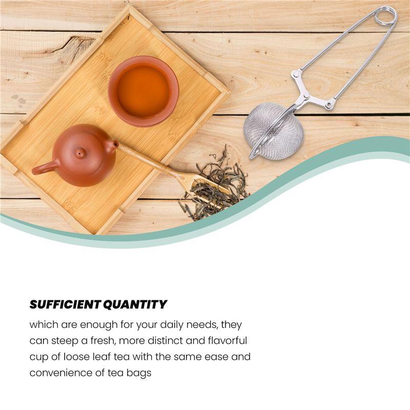 6Pcs Tea Infuser Loose Leaf Tea Snap Ball Tea Strainer Spoon Stainless Steel Tea Filter Steeper With Handle-B61B