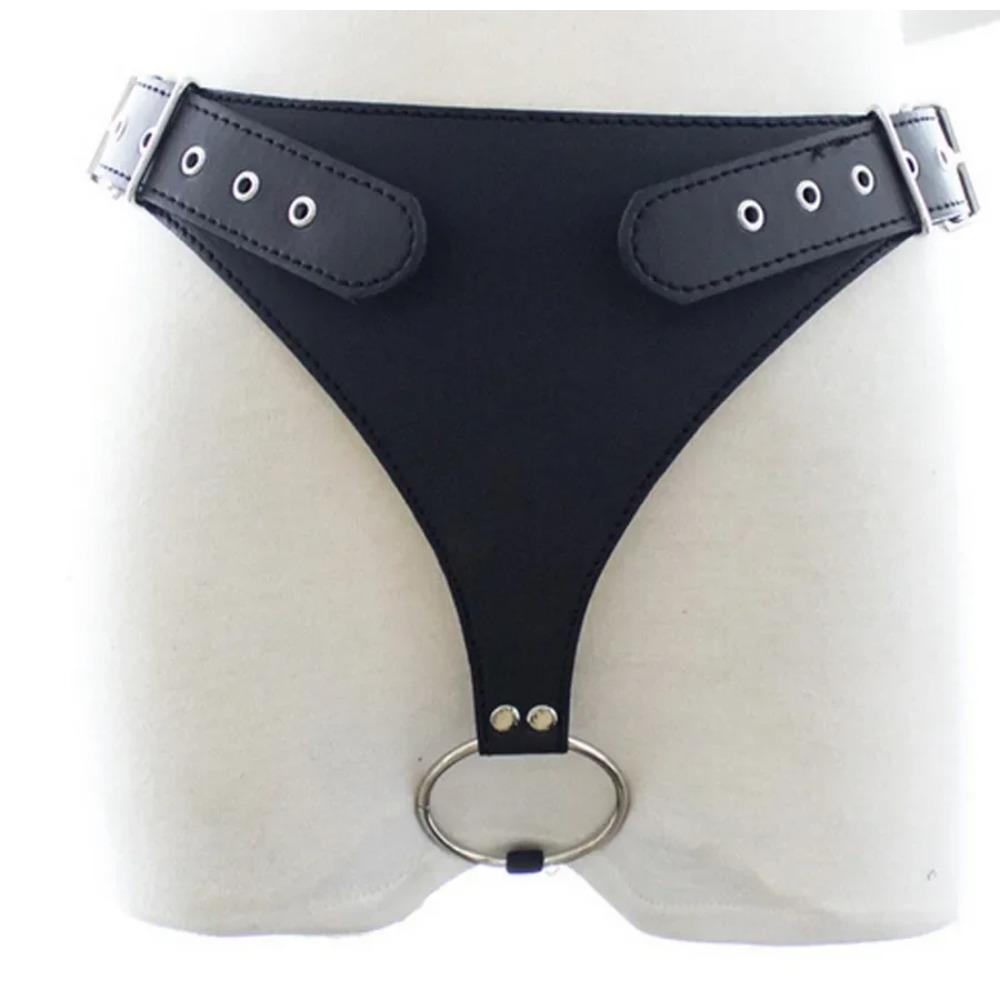 PU Leather Male Chastity Pants Cage Belt Device Sex Toys Underwear Lock Adult Erotic Penis Rings Penis Bondage Adult Products