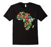 Africké země Vlajka Mapa Unisex Tričko Krátký rukáv Ležérní 100% Bavlna Trička
