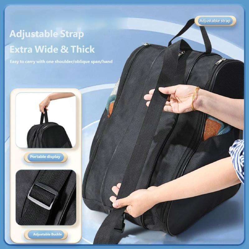 3 Layer Skate Shoulder Bag Large Size For Skating And Equipment Produced Of Long Permanent Fabric