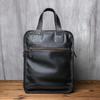 Men's Leather Handbag Casual Messenger Bag Top Layer Leather Vertical Briefcase Shoulder Bag Suitable for 14 Inch Laptop NZPJ