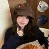Womens Corduroy Octagonal Newsboy Cap Double Wooden Buttons Soft Face Flattering Beret Hat For Autumn Winter Daily Outfit