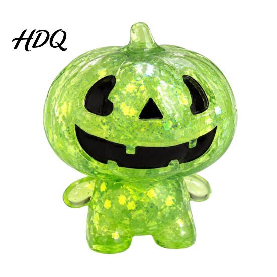 Spooky Pumpkin Sensory Toy Glitter Ghost Squeeze Toy Stress Relief Clear Man Halloween Party Favors Fidget Decompression
