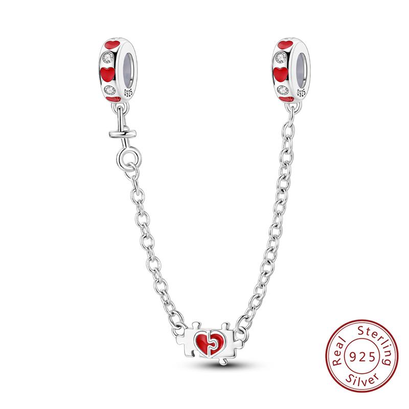 Girl New Stars Safety Chain Clip Charms Metal Key Locks Pendent Fit Original Bracelets Make Your Own Festival Accessory Elegant Fashion Beautiful