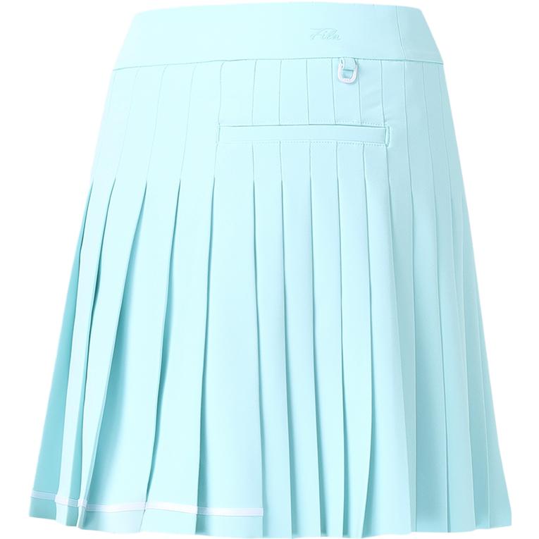Fila Golf Series Brand Logo Golf Sports Fashion Pleated Woven A-Line Casual Skirt Women Skirts Light-Blue A11W325310F-LB
