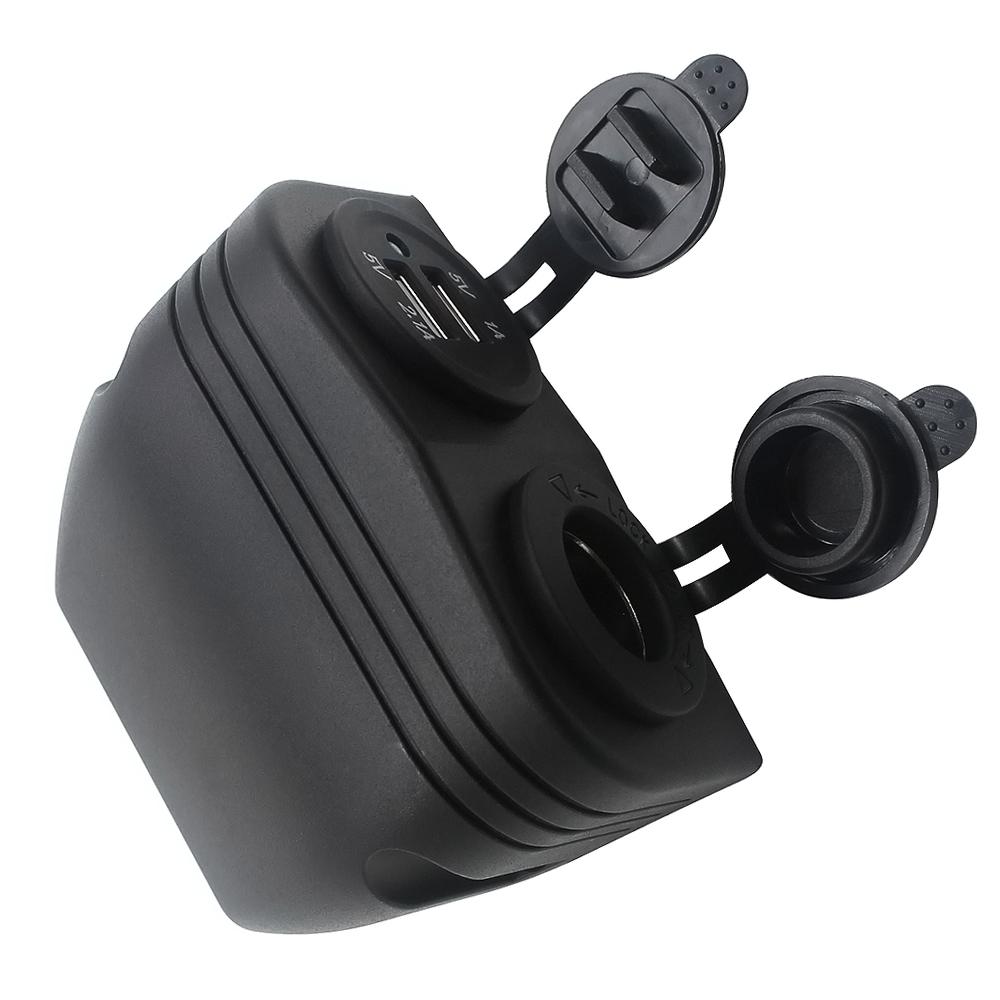 Dubbel Bilströmuttag Fördelare 12V USB-laddare Strömadapter Uttag