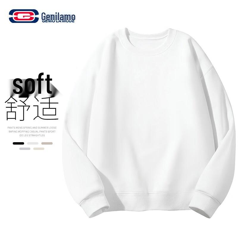 

GENIOLAMODE Мужской однотонный повседневный свитшот с круглым вырезом и длинными рукавами XL