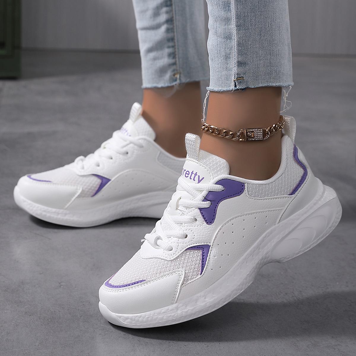Осенняя спортивная обувь женская универсальная студенческая обувь для бега женская белая — фото 3