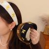 Maillard Plush Wide Leaf Pearl Headband Headband High Cranium Top Fashion Hair Accessories Women