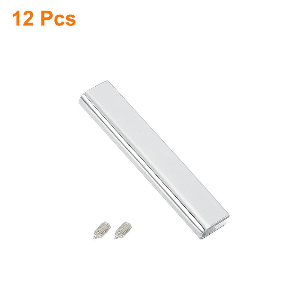 12pcs Metal Belt Buckle End Tips Wide Rectangular Webbing Zipper Tip Clip Buckle for DIY Sewing Craft Wallet Belt Repair with Silver [uxcell] 2.05"