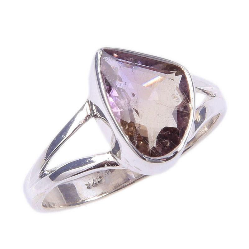 Natural Pink Amethyst Gemstone Handmade 925 Solid Sterling Silver Ring S.8 u0n62