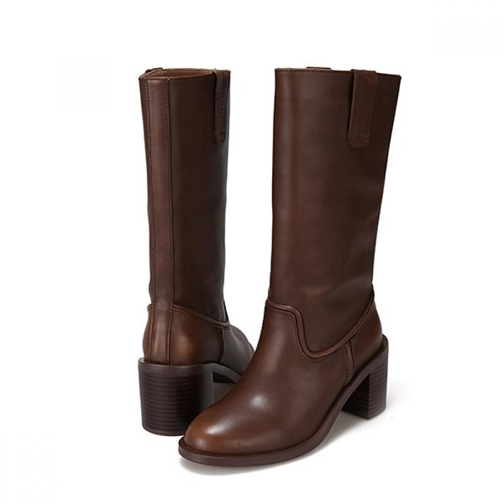 Barbara Leather 7cm Half Long Boots Bbg868br