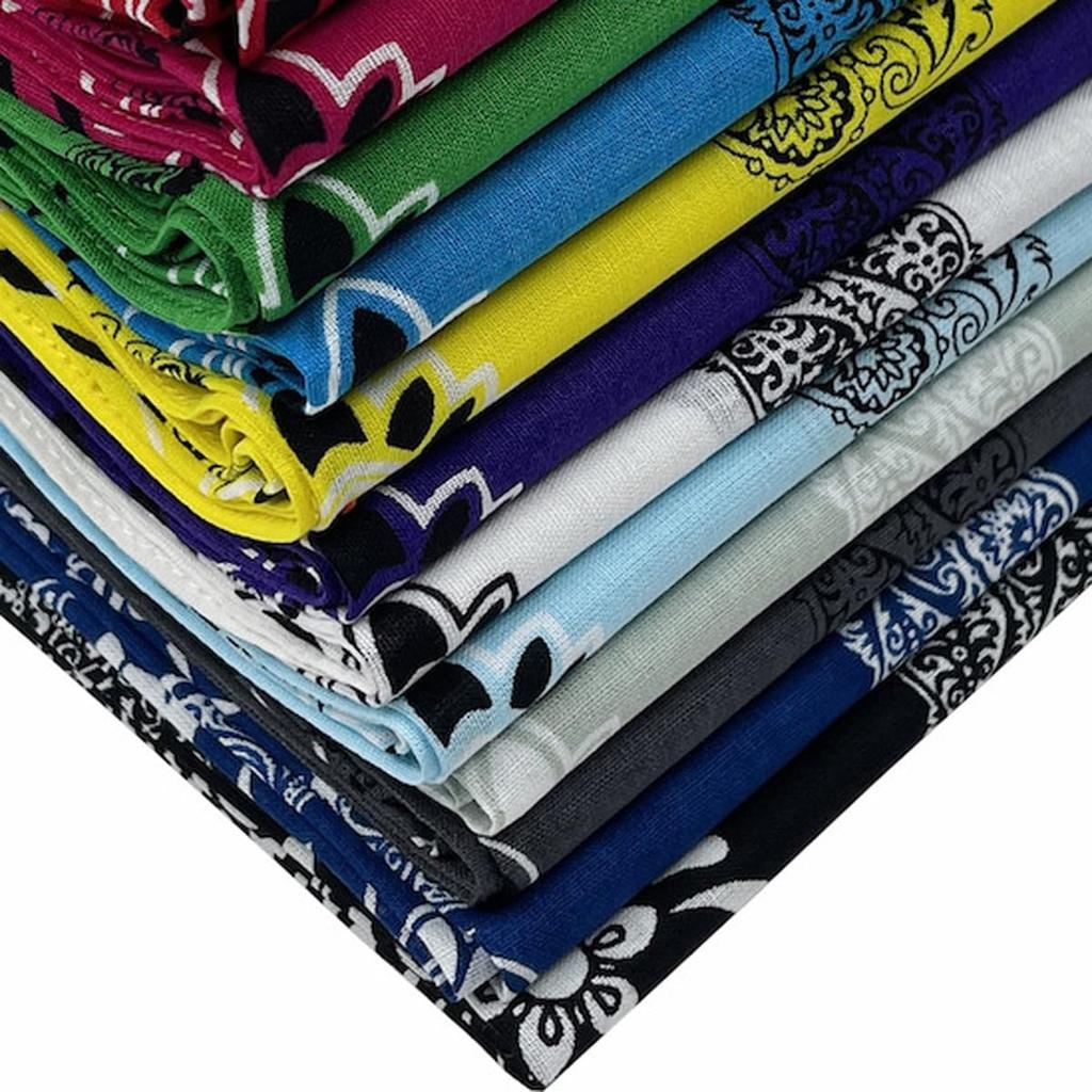 Trifong Paisley Bandana Green Cotton 100% Quick Dry Fade Resistant 55cm x 55cm