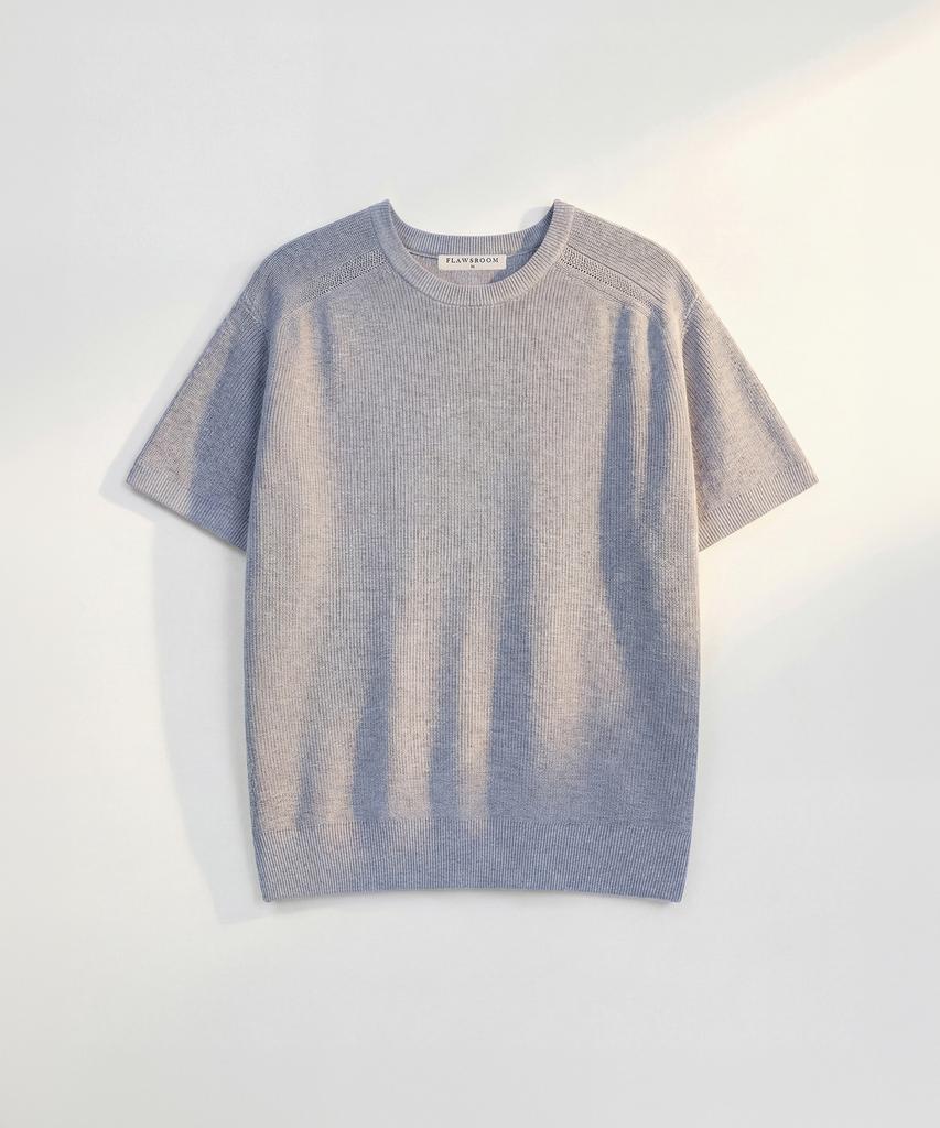 Peullojeulum Saddle Shoulder Cotton Knit Gray
