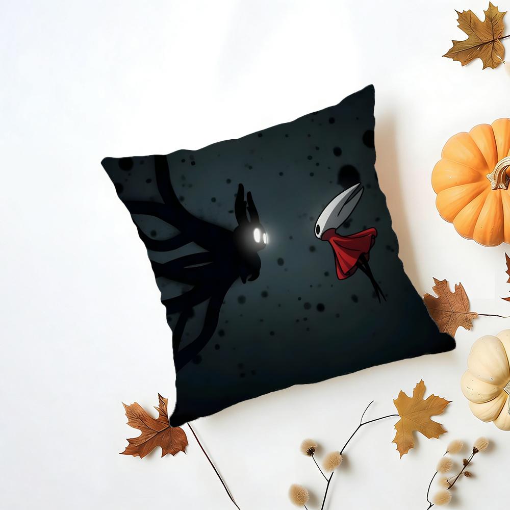 HHollow Knight Silhouette Cushion Cover Washable Linen Pillowcase Soft for Daily Sofa Bed Home Room Decor