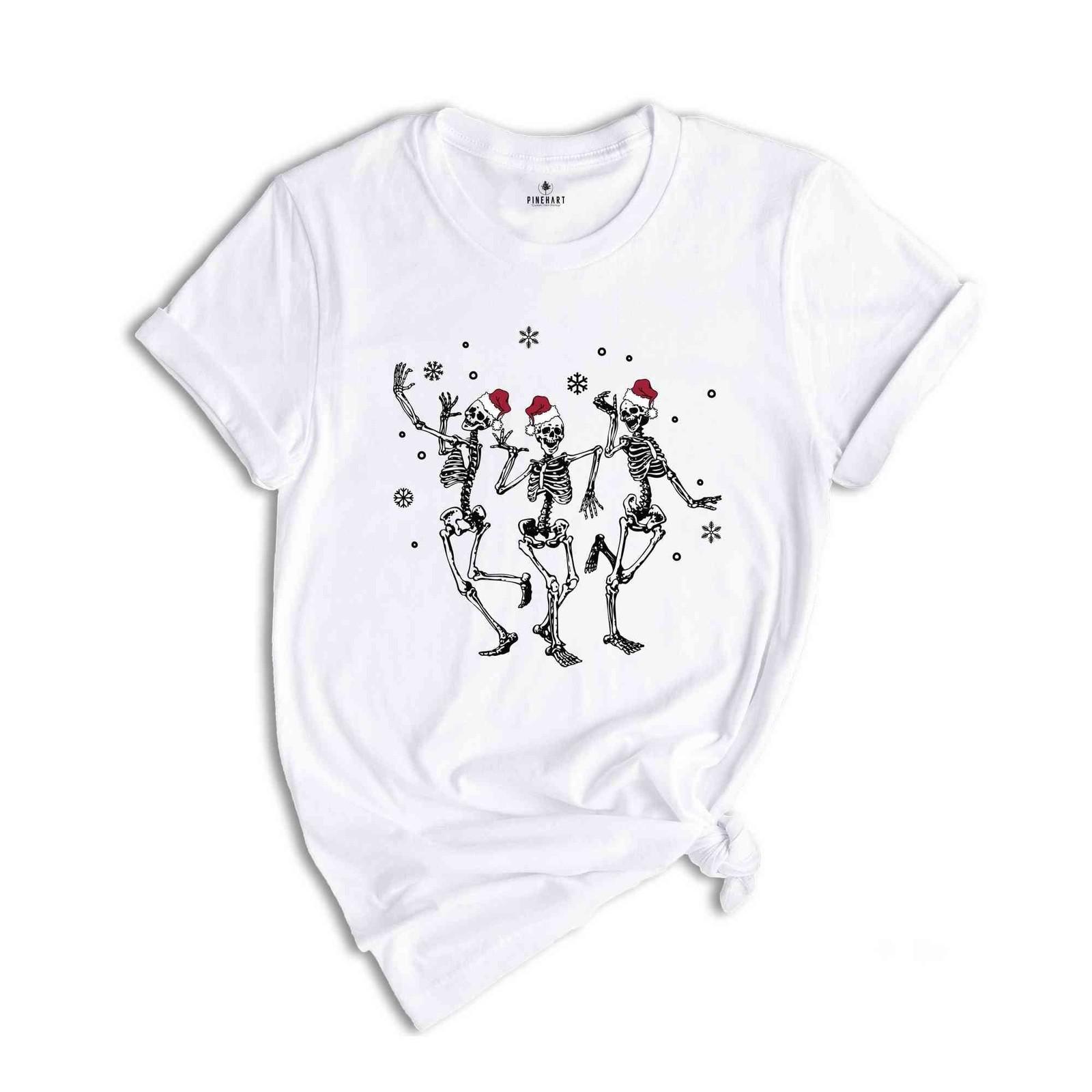 Dancing Skeleton Shirt, Christmas Skeleton Shirt, Christmas Shirt, Holiday Shirt S разноцветный