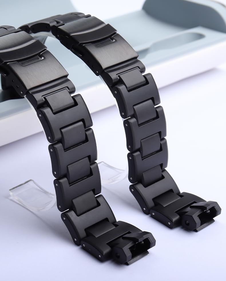 [syzynicy] Plastic Steel Watch Strap Fits PRW-6000/6100/3000/3100 Black Convex Bracelet