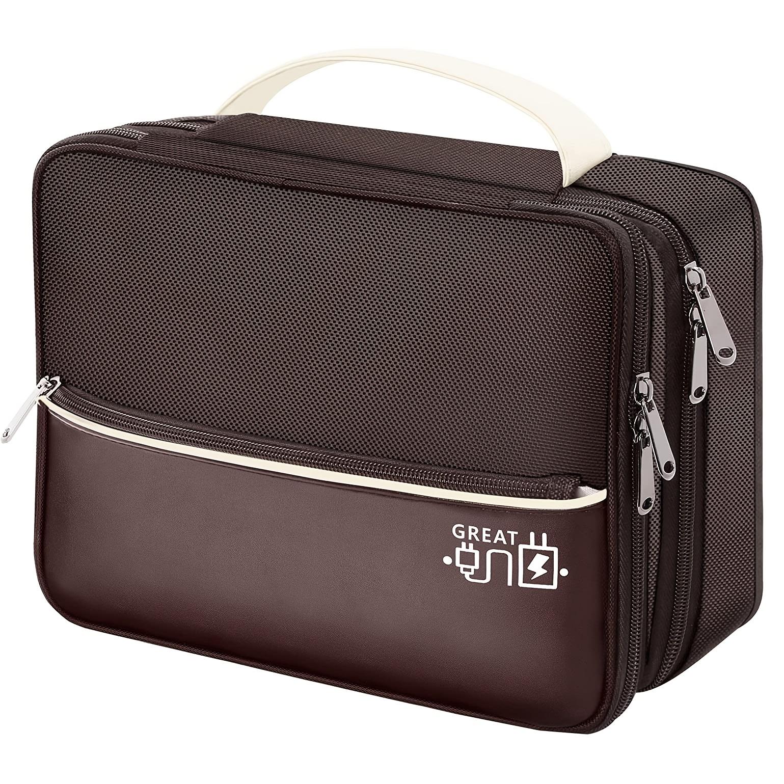 

Простая сумка на молнии для кабеля передачи данных, портативный органайзер для путешествий, легкая сумка для хранения идентификатора контейнера для хранения кофейный