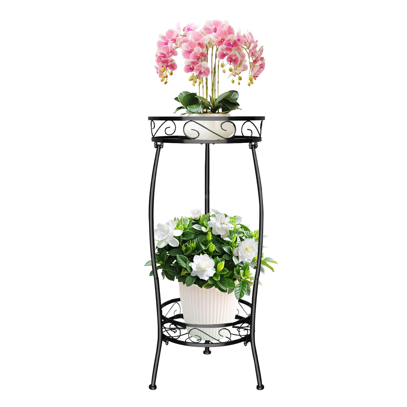 

Two-tiered flower stand, planter stand, iron flower shelf, creative multi-layered flower stand for green succulents, indoor plant stand, flower pot st